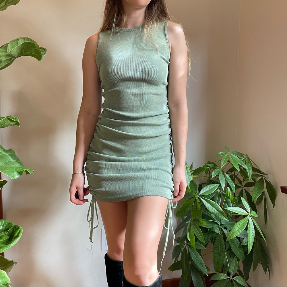 Sage Green Scrunch Dress